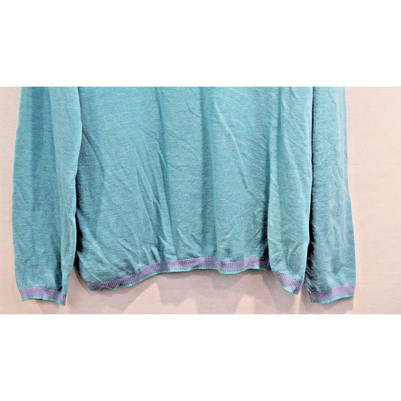 Robert Graham Sweater Mens size XL Sky Blue Crew Long Sleeve - Picture 3 of 8